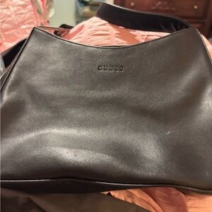 Guess Black Leather Shoulder Bag